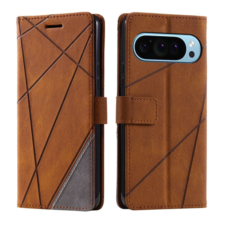For Google Pixel 9 Pro Skin Feel Splicing Leather Phone Case(Brown) - Google Cases by PMC TechLife | Online Shopping South Africa | PMC TechLife | Buy Now Pay Later Mobicred