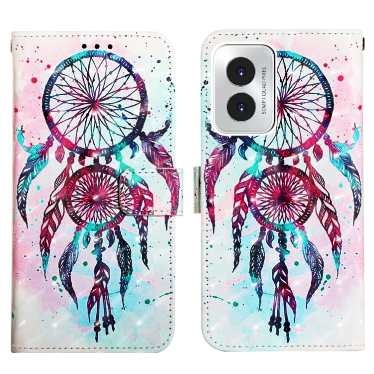 For Motorola Moto G Play 4G 2024 3D Painting Horizontal Flip Leather Phone Case(Color Drop Wind Chimes)