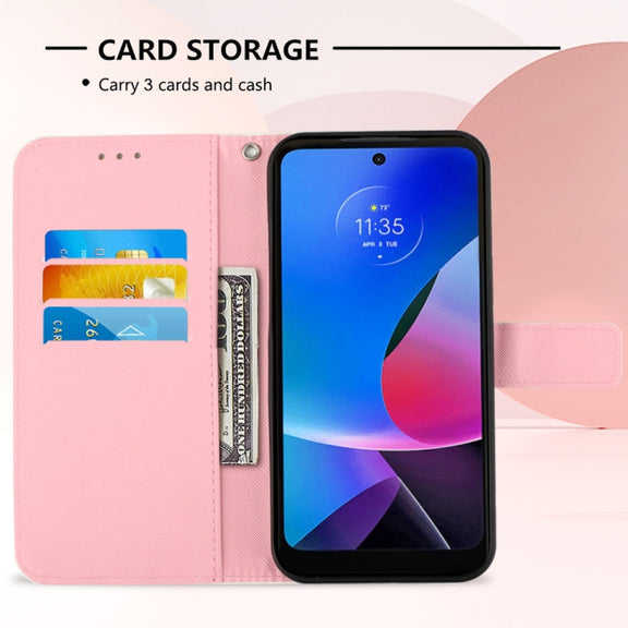 For Motorola Moto G Play 4G 2024 3D Painting Horizontal Flip Leather Phone Case(Rose Butterfly)