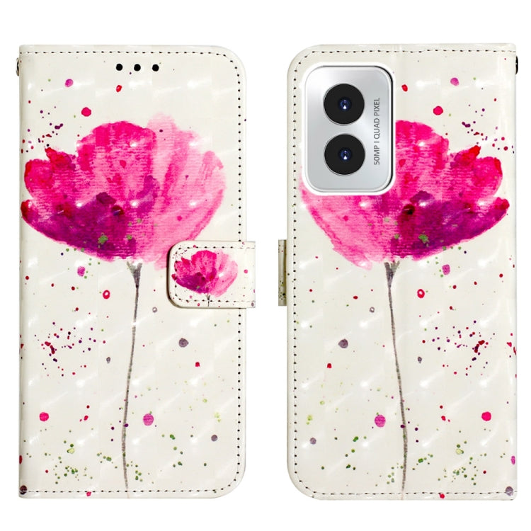 For Motorola Moto G Play 4G 2024 3D Painting Horizontal Flip Leather Phone Case(Flower) - Motorola Cases by PMC Jewellery | Online Shopping South Africa | PMC Jewellery | Buy Now Pay Later Mobicred