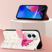 For Motorola Moto G Play 4G 2024 3D Painting Horizontal Flip Leather Phone Case(Flower)