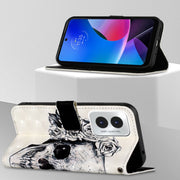 For Motorola Moto G Play 4G 2024 3D Painting Horizontal Flip Leather Phone Case(Skull)