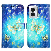 For Motorola Moto G Power 5G 2024 3D Painting Horizontal Flip Leather Phone Case(Golden Butterfly)