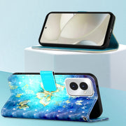 For Motorola Moto G Power 5G 2024 3D Painting Horizontal Flip Leather Phone Case(Golden Butterfly)