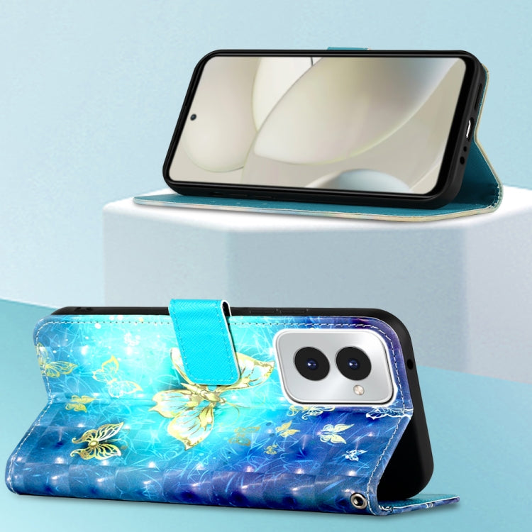 For Motorola Moto G Power 5G 2024 3D Painting Horizontal Flip Leather Phone Case(Golden Butterfly)