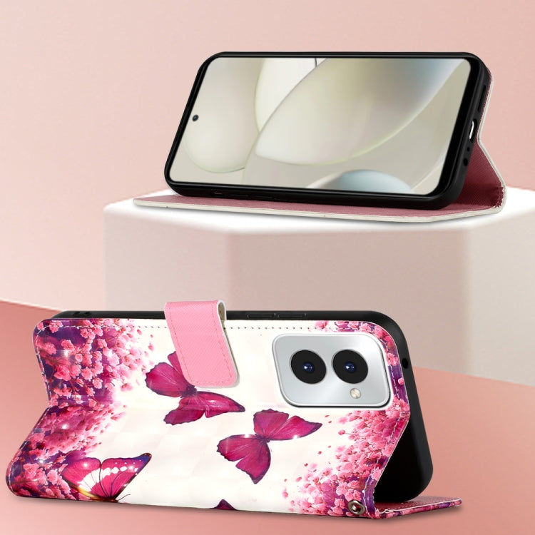 For Motorola Moto G Power 5G 2024 3D Painting Horizontal Flip Leather Phone Case(Rose Butterfly)