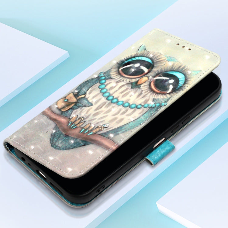 For Motorola Moto G Play 5G 2024 3D Painting Horizontal Flip Leather Phone Case(Grey Owl) - Motorola Cases by PMC Jewellery | Online Shopping South Africa | PMC Jewellery | Buy Now Pay Later Mobicred