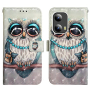 For Motorola Moto G Play 5G 2024 3D Painting Horizontal Flip Leather Phone Case(Grey Owl)