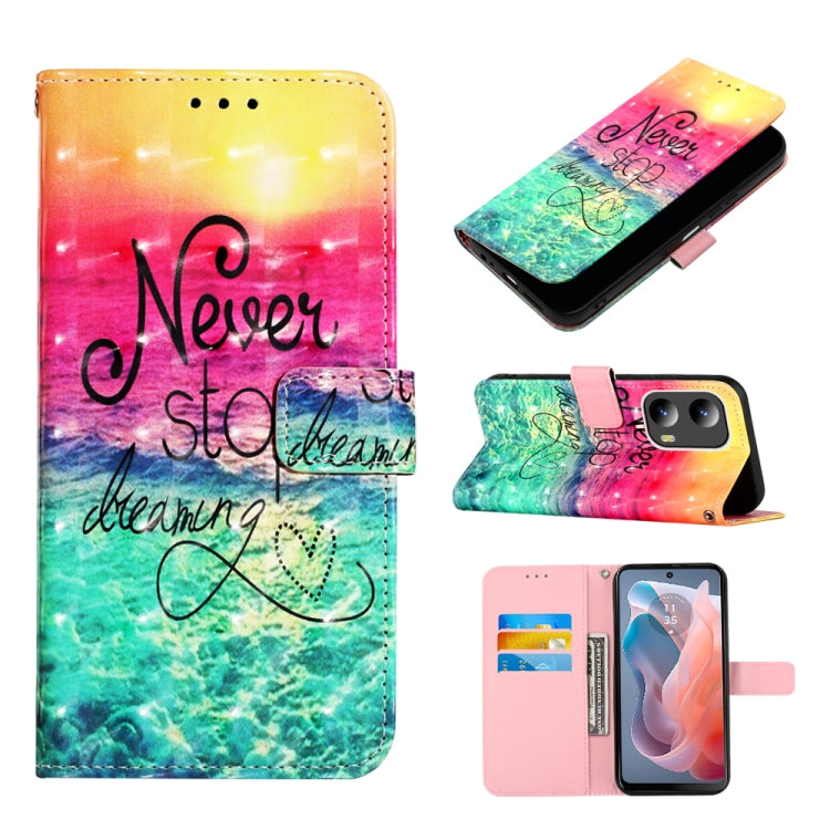 For Motorola Moto G Play 5G 2024 3D Painting Horizontal Flip Leather Phone Case(Chasing Dreams) - Motorola Cases by PMC Jewellery | Online Shopping South Africa | PMC Jewellery | Buy Now Pay Later Mobicred