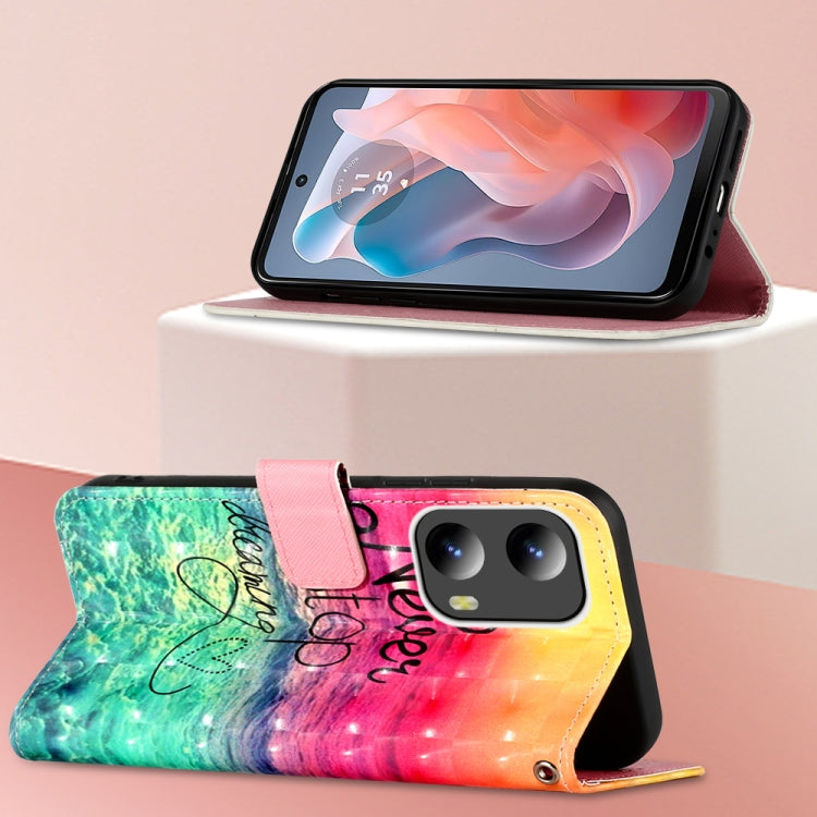 For Motorola Moto G Play 5G 2024 3D Painting Horizontal Flip Leather Phone Case(Chasing Dreams)