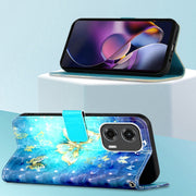 For Motorola Moto G Stylus 5G 2024 3D Painting Horizontal Flip Leather Phone Case(Golden Butterfly)