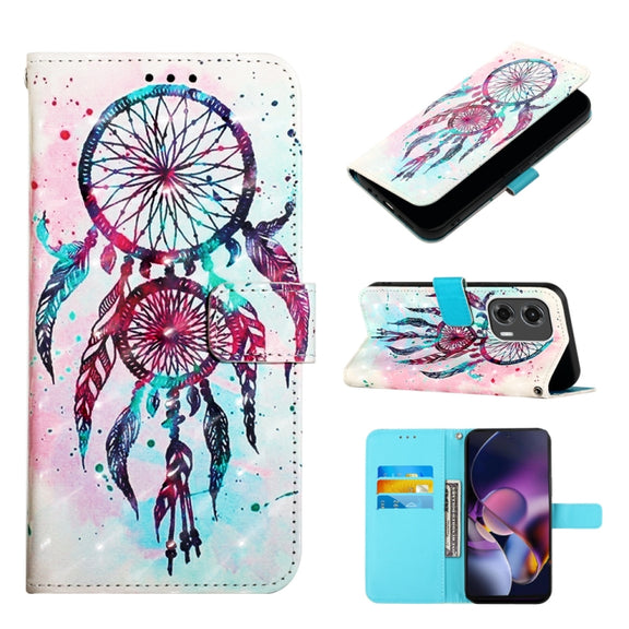 For Motorola Moto G Stylus 5G 2024 3D Painting Horizontal Flip Leather Phone Case(Color Drop Wind Chimes)