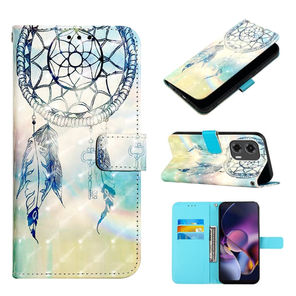 For Motorola Moto G Stylus 5G 2024 3D Painting Horizontal Flip Leather Phone Case(Dream Wind Chimes)