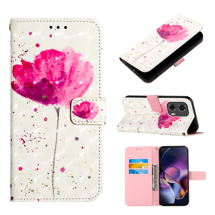 For Motorola Moto G Stylus 5G 2024 3D Painting Horizontal Flip Leather Phone Case(Flower) - Motorola Cases by PMC Jewellery | Online Shopping South Africa | PMC Jewellery | Buy Now Pay Later Mobicred