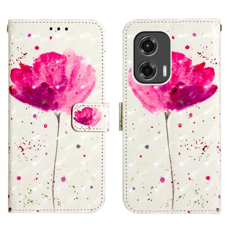For Motorola Moto G Stylus 5G 2024 3D Painting Horizontal Flip Leather Phone Case(Flower)