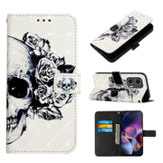 For Motorola Moto G Stylus 5G 2024 3D Painting Horizontal Flip Leather Phone Case(Skull)