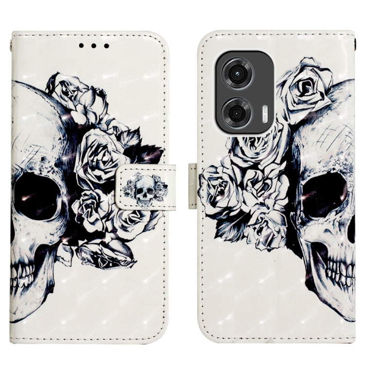 For Motorola Moto G Stylus 5G 2024 3D Painting Horizontal Flip Leather Phone Case(Skull) - Motorola Cases by PMC Jewellery | Online Shopping South Africa | PMC Jewellery | Buy Now Pay Later Mobicred