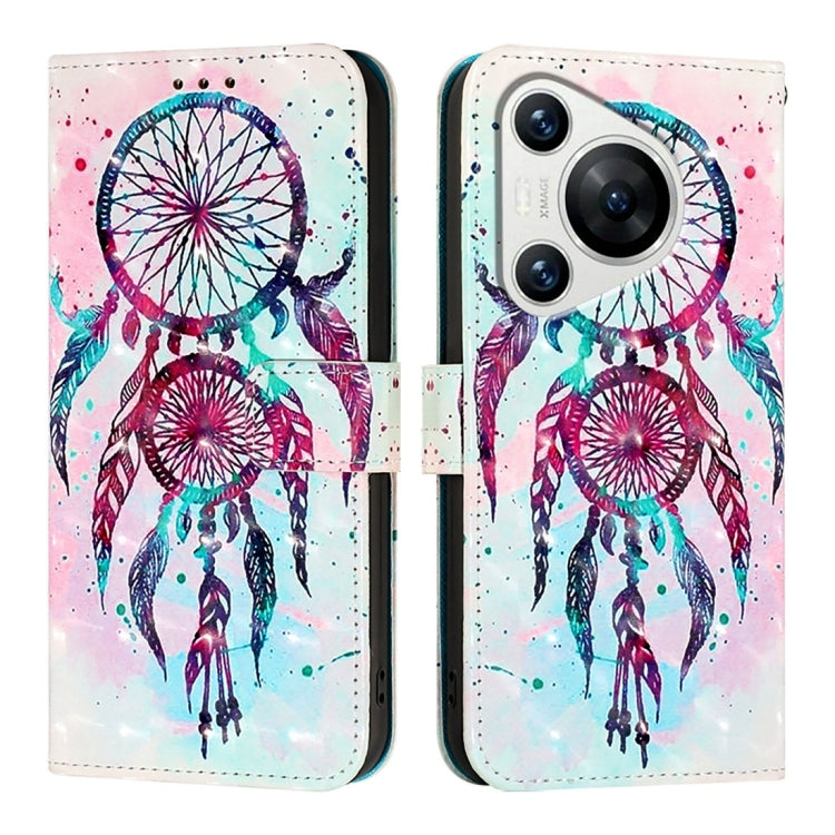 For Huawei Pura 70 3D Painting Horizontal Flip Leather Phone Case(Color Drop Wind Chimes) - free shipping - PMC Jewellery - Order now!