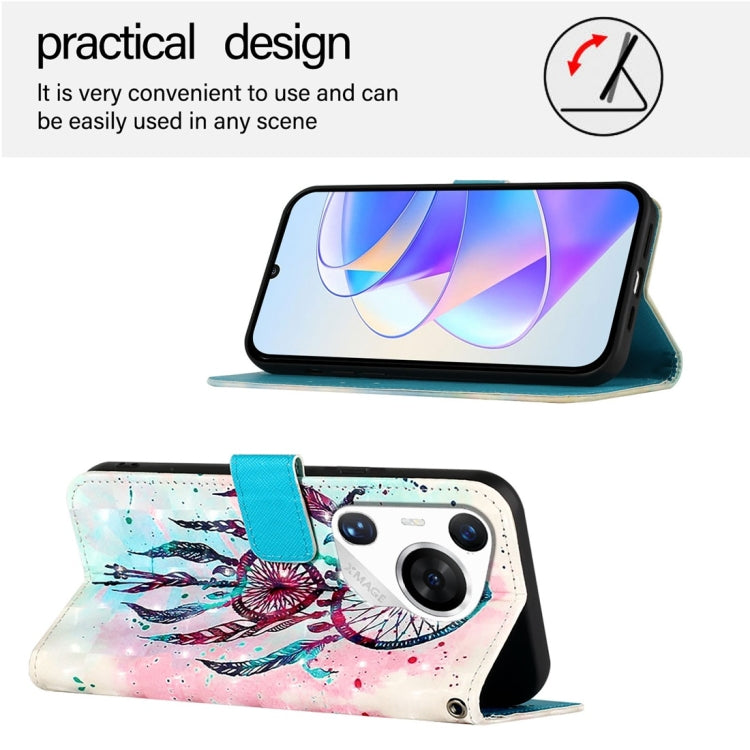 For Huawei Pura 70 Pro 3D Painting Horizontal Flip Leather Phone Case(Color Drop Wind Chimes)