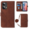 For Motorola Moto G Play 5G 2024 Crossbody 3D Embossed Flip Leather Phone Case(Brown) - free shipping - PMC Jewellery - Order now!