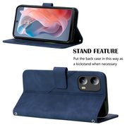 For Motorola Moto G Play 5G 2024 Crossbody 3D Embossed Flip Leather Phone Case(Blue)