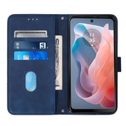 For Motorola Moto G Play 5G 2024 Crossbody 3D Embossed Flip Leather Phone Case(Blue)