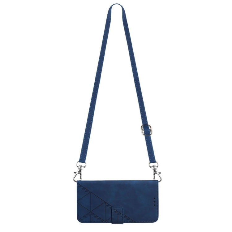 For Motorola Moto G Play 5G 2024 Crossbody 3D Embossed Flip Leather Phone Case(Blue) - Motorola Cases by PMC Jewellery | Online Shopping South Africa | PMC Jewellery | Buy Now Pay Later Mobicred