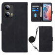 For Motorola Moto G Play 5G 2024 Crossbody 3D Embossed Flip Leather Phone Case(Black) - Motorola Cases by PMC Jewellery | Online Shopping South Africa | PMC Jewellery | Buy Now Pay Later Mobicred