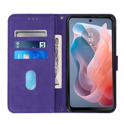For Motorola Moto G Play 5G 2024 Crossbody 3D Embossed Flip Leather Phone Case(Purple)