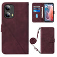 For Motorola Moto G Play 5G 2024 Crossbody 3D Embossed Flip Leather Phone Case(Wine Red) - Motorola Cases by PMC Jewellery | Online Shopping South Africa | PMC Jewellery | Buy Now Pay Later Mobicred