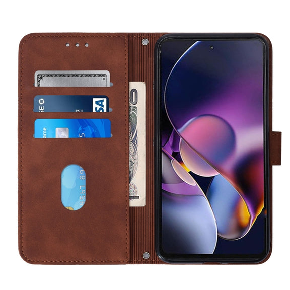 For Motorola Moto G Stylus 5G 2024 Crossbody 3D Embossed Flip Leather Phone Case(Brown)
