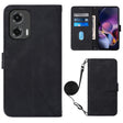 For Motorola Moto G Stylus 5G 2024 Crossbody 3D Embossed Flip Leather Phone Case(Black) - Motorola Cases by PMC Jewellery | Online Shopping South Africa | PMC Jewellery | Buy Now Pay Later Mobicred