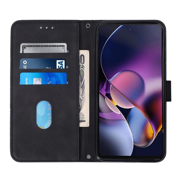For Motorola Moto G Stylus 5G 2024 Crossbody 3D Embossed Flip Leather Phone Case(Black)