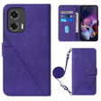 For Motorola Moto G Stylus 5G 2024 Crossbody 3D Embossed Flip Leather Phone Case(Purple) - Motorola Cases by PMC Jewellery | Online Shopping South Africa | PMC Jewellery | Buy Now Pay Later Mobicred