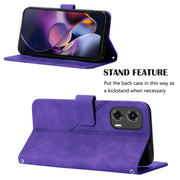 For Motorola Moto G Stylus 5G 2024 Crossbody 3D Embossed Flip Leather Phone Case(Purple)