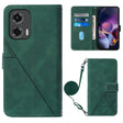 For Motorola Moto G Stylus 5G 2024 Crossbody 3D Embossed Flip Leather Phone Case(Dark Green) - Motorola Cases by PMC Jewellery | Online Shopping South Africa | PMC Jewellery | Buy Now Pay Later Mobicred