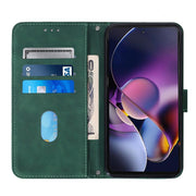 For Motorola Moto G Stylus 5G 2024 Crossbody 3D Embossed Flip Leather Phone Case(Dark Green)