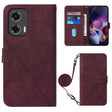 For Motorola Moto G Stylus 5G 2024 Crossbody 3D Embossed Flip Leather Phone Case(Wine Red) - Motorola Cases by PMC Jewellery | Online Shopping South Africa | PMC Jewellery | Buy Now Pay Later Mobicred