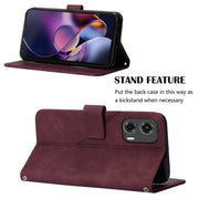 For Motorola Moto G Stylus 5G 2024 Crossbody 3D Embossed Flip Leather Phone Case(Wine Red)
