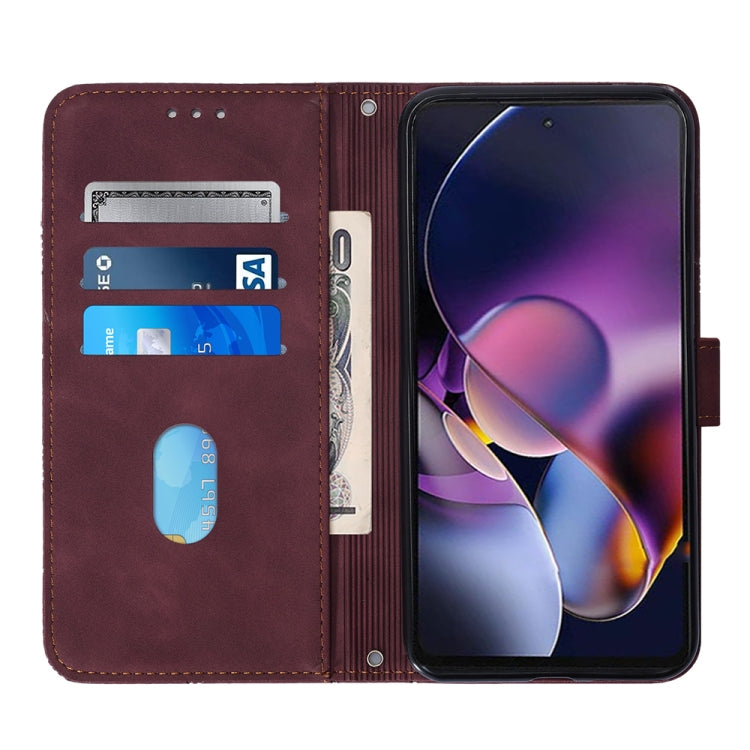 For Motorola Moto G Stylus 5G 2024 Crossbody 3D Embossed Flip Leather Phone Case(Wine Red)
