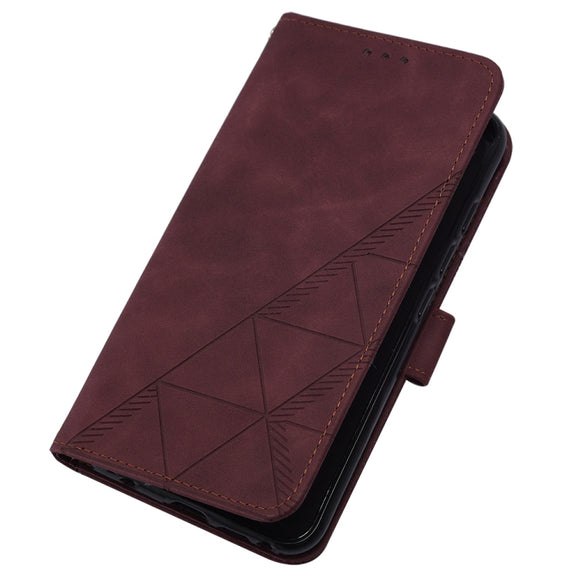 For Motorola Moto G Stylus 5G 2024 Crossbody 3D Embossed Flip Leather Phone Case(Wine Red)