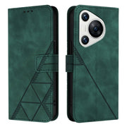 For Huawei Pura 70 Crossbody 3D Embossed Flip Leather Phone Case(Dark Green)