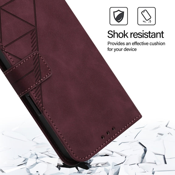 For Huawei Pura 70 Crossbody 3D Embossed Flip Leather Phone Case(Wine Red)