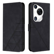 For Huawei Pura 70 Pro Crossbody 3D Embossed Flip Leather Phone Case(Black)