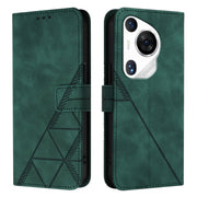 For Huawei Pura 70 Pro Crossbody 3D Embossed Flip Leather Phone Case(Dark Green)