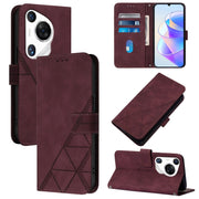 For Huawei Pura 70 Pro Crossbody 3D Embossed Flip Leather Phone Case(Wine Red)