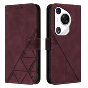 For Huawei Pura 70 Pro Crossbody 3D Embossed Flip Leather Phone Case(Wine Red)