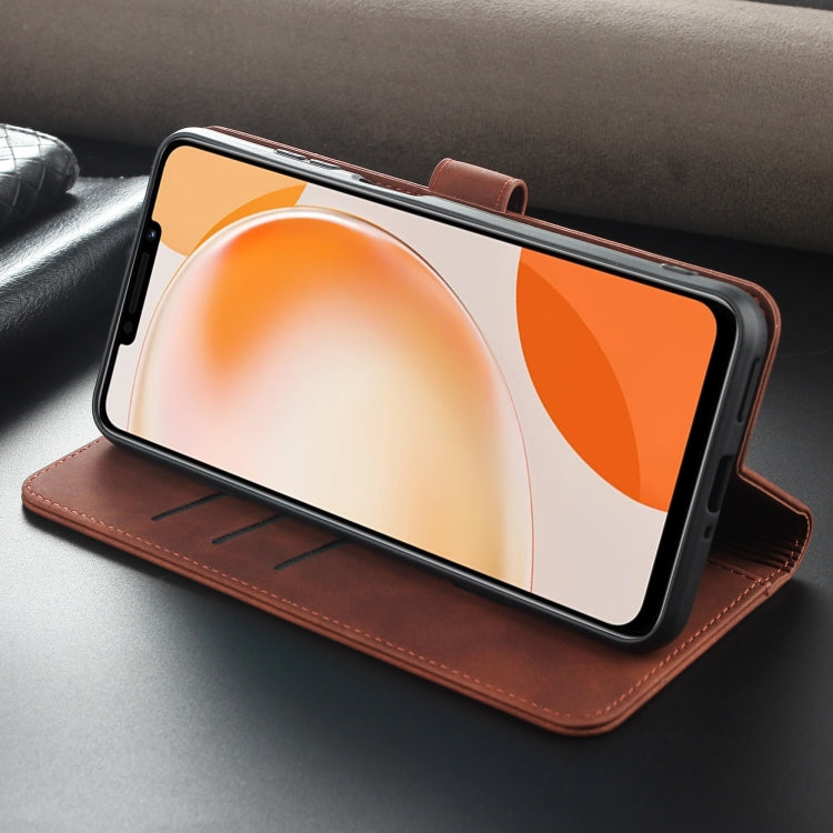 For Huawei Enjoy 60X/nova Y91 AZNS Skin Feel Calf Texture Flip Leather Phone Case(Brown) - Huawei Cases by AZNS | Online Shopping South Africa | PMC TechLife | Buy Now Pay Later Mobicred