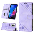 For Motorola Moto G Play 4G 2024 Skin Feel Embossed Leather Phone Case(Light Purple) - Motorola Cases by PMC Jewellery | Online Shopping South Africa | PMC Jewellery | Buy Now Pay Later Mobicred