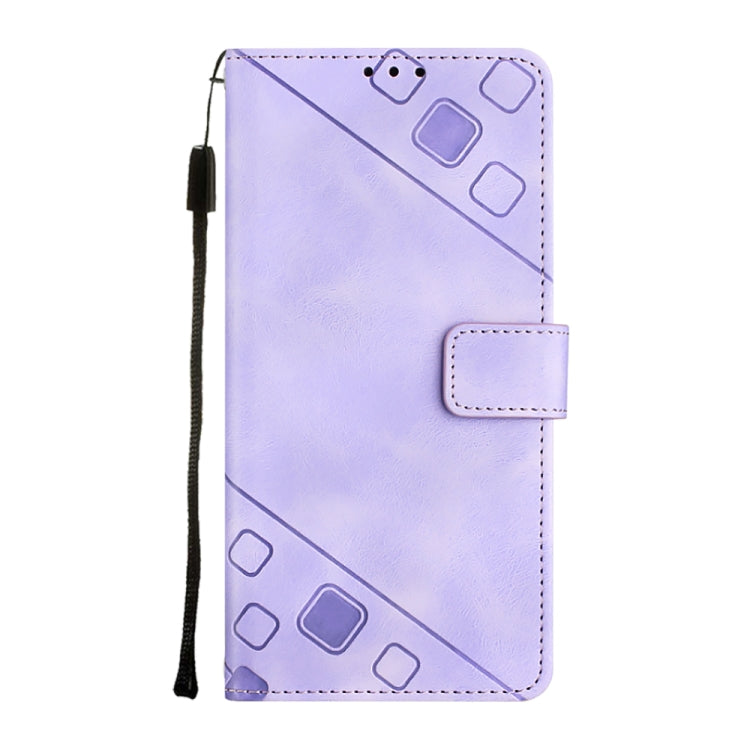 For Motorola Moto G Play 4G 2024 Skin Feel Embossed Leather Phone Case(Light Purple)